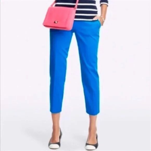 "NWT"‎ J.Crew Stretch Winnie Pants City Fit - Cobalt Blue- Women's Size 4 - Picture 1 of 13